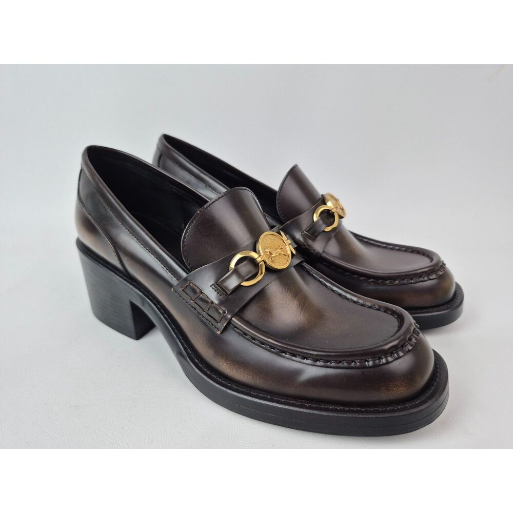 Chloé Women's Oak Brown Dakota Patent Loafer Loafer Pumps Size 41 Chloe